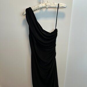 One shoulder cocktail dress (black)